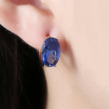 Load image into Gallery viewer, 14K Gold Plating Large Diamond Cut Swarovski Elements Clip On Earrings