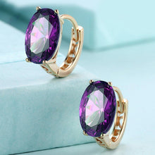 Load image into Gallery viewer, 14K Gold Plating Large Diamond Cut Swarovski Elements Clip On Earrings