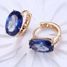 Load image into Gallery viewer, 14K Gold Plating Large Diamond Cut Swarovski Elements Clip On Earrings