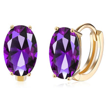 Load image into Gallery viewer, 14K Gold Plating Large Diamond Cut Swarovski Elements Clip On Earrings