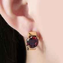 Load image into Gallery viewer, 14K Gold Plating Large Princess Cut Swarovski Elements Abstract Huggies