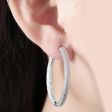Load image into Gallery viewer, 14K Gold Plating London Inspired Swarovski Elements Pav'e Circular Hoop Earrings