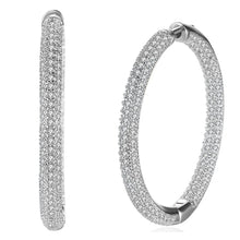 Load image into Gallery viewer, 14K Gold Plating London Inspired Swarovski Elements Pav'e Circular Hoop Earrings