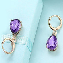 Load image into Gallery viewer, 14K Gold Plating Sleek Swarovski Elements Pear Cut Drop Earrings