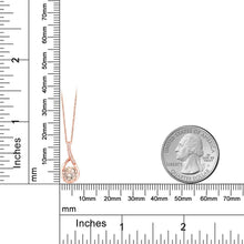 Load image into Gallery viewer, 14K Rose Gold 2.00 CTTW Morganite Pave Teardrop Necklace in