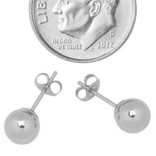 Load image into Gallery viewer, 14K Solid White Gold Ball Stud Earrings