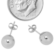Load image into Gallery viewer, 14K Solid White Gold Ball Stud Earrings