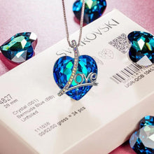Load image into Gallery viewer, 14K White Gold Plated Blue Sapphire Heart Shaped Pendant Necklace