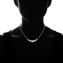 Load image into Gallery viewer, 18K White Gold Plated Graduated White Fire Opal Necklace