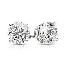 Load image into Gallery viewer, Solid Sterling Silver Round Crystal Studs