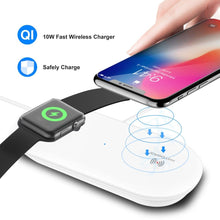 Load image into Gallery viewer, 2-in-1 10W Qi Wireless Charging Pad
