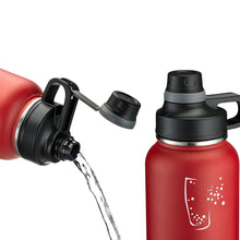 Load image into Gallery viewer, 2-Pack: Stainless Steel Wide Mouth Insulated Water Bottle with Interchangeable Caps