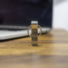 Load image into Gallery viewer, 2-Piece: 64 GB Metal USB Drive with Key-Ring and USB Data Blocker