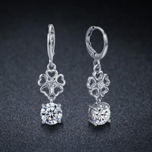 Load image into Gallery viewer, Ladies Simulated Diamond Flower Drop Earrings
