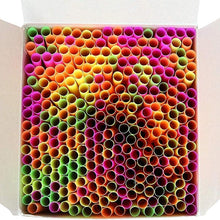 Load image into Gallery viewer, 250-Pieces: Wow Plastic Neon Disposable Plastic Drinking Straws