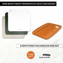 Load image into Gallery viewer, 4-Pack: Bartollo Non-Slip Cutting Boards with Free Knife
