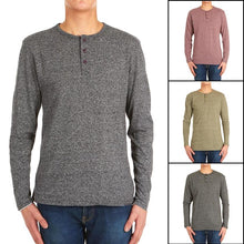 Load image into Gallery viewer, 4-Pack: Men's Long-Sleeve Marled Henley Shirts - Size: Medium