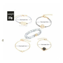 Load image into Gallery viewer, 5-Piece Set: Pineapple Express Black Marble Bracelet Set