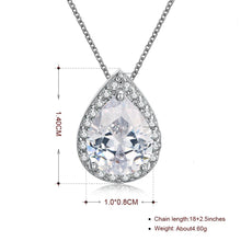 Load image into Gallery viewer, 5.00 CT Teardrop Pave Necklace in 18K White Gold Plated