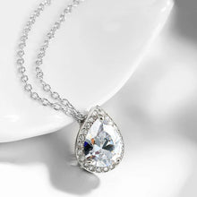 Load image into Gallery viewer, 5.00 CT Teardrop Pave Necklace in 18K White Gold Plated