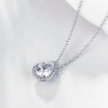 Load image into Gallery viewer, 5.00 CT Teardrop Pave Necklace in 18K White Gold Plated