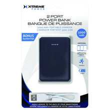Load image into Gallery viewer, 5000mAh 2 Port Black Power Bank
