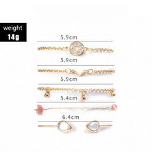 Load image into Gallery viewer, 5-Piece: Pink Crystal Celestial Bracelet Set