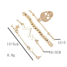 Load image into Gallery viewer, 4-Piece: Halloween Inspired Heart-Pulse Bracelet Set