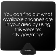 Load image into Gallery viewer, Liger 50 Mile Range Ultra-Thin Indoor HDTV Antenna and Amplifier