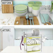 Load image into Gallery viewer, 3 Tier Dish Drying Rack Drainer Kitchen Storage Board Cutlery Cup Shelf