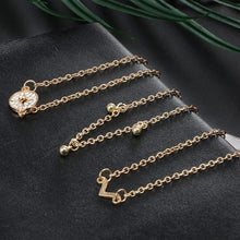 Load image into Gallery viewer, 5-Piece: Pink Crystal Celestial Bracelet Set