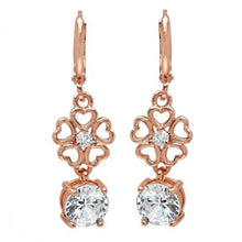 Load image into Gallery viewer, Ladies Simulated Diamond Flower Drop Earrings