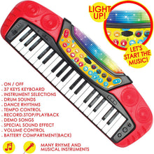 Load image into Gallery viewer, Kids Toy Piano 37-Key Electronic Musical Instrument Keyboard