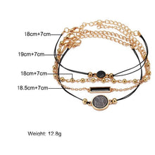 Load image into Gallery viewer, 4-Piece: Black Lapis Marble Geometric Bracelet Set