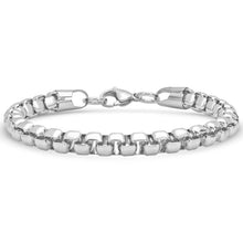 Load image into Gallery viewer, Steeltime Men's 7mm Round Box Stainless Steel Necklace and Bracelet