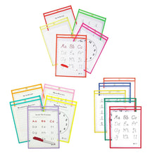 Load image into Gallery viewer, 25-Pack: Reusable Dry Erase Pockets - Assorted Colors