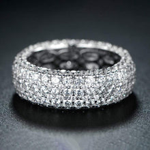 Load image into Gallery viewer, 18K White Gold Plated Five Row Eternity Ring Made with Swarovski Elements