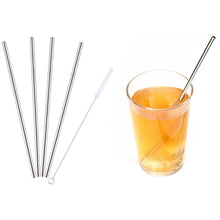 Load image into Gallery viewer, 5-Pack: Stainless Steel Bend Or Straight Drinking Straws