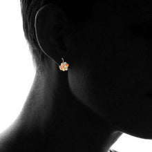 Load image into Gallery viewer, Flower Shaped Leverback Drop Earrings Made with Swarovski Crystals