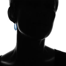 Load image into Gallery viewer, Inside Out Ocean Blue Hoop Earrings