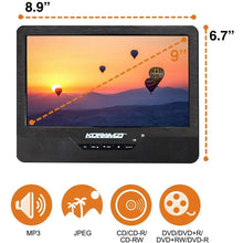 Load image into Gallery viewer, Koramzi PDVD-DK95 Portable 9" Dual Screen