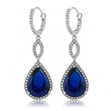 Load image into Gallery viewer, Pear Cut Gemstone Pav’e Dangling Earrings