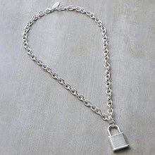 Load image into Gallery viewer, Rough & Edged Padlock Chain Necklace