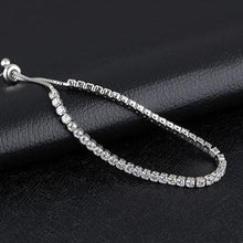 Load image into Gallery viewer, Round Cut Swarovski Elements Crystal Adjustable Tennis Bracelet