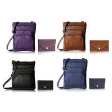 Load image into Gallery viewer, Super Soft Leather Crossbody Bag with Mini Commuter Card Case