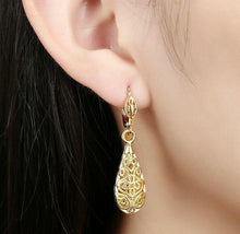 Load image into Gallery viewer, 18K Gold Laser Cut Filigree Drop Earrings - Assorted Colors
