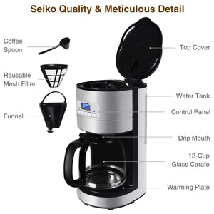 12-Cup Programmable Stainless Steel Coffee Maker