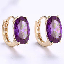 Load image into Gallery viewer, 14K Gold Plating Large Diamond Cut Swarovski Elements Clip On Earrings
