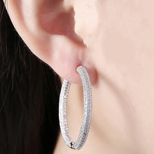 Load image into Gallery viewer, 14K Gold Plating London Inspired Swarovski Elements Pav&#39;e Circular Hoop Earrings
