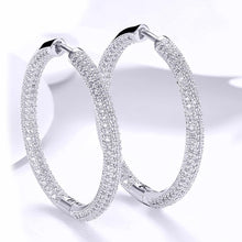 Load image into Gallery viewer, 14K Gold Plating London Inspired Swarovski Elements Pav&#39;e Circular Hoop Earrings
